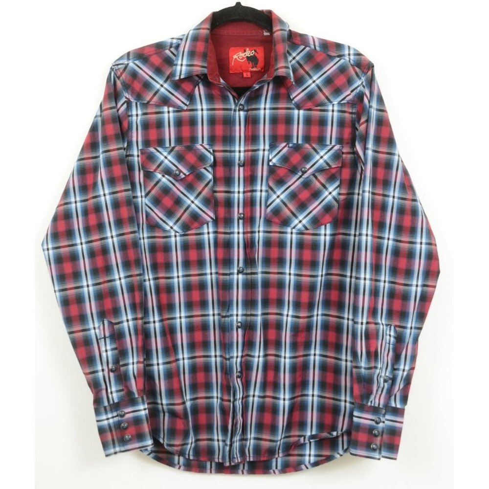 Roper Men's Western Long Sleeve Pearl Snap Plaid Shirt Western Cowboy Country SM